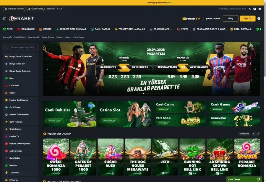 Perabet ekran görüntüsü